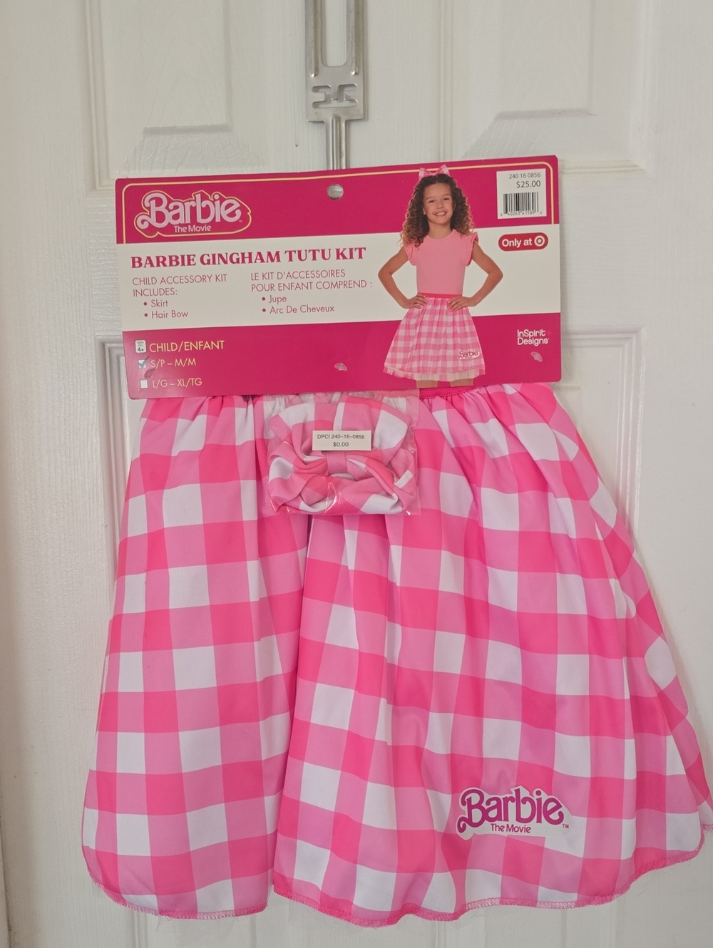 Barbie Gingham Tutu Skirt & Hair Bow Dressup or Halloween Small New